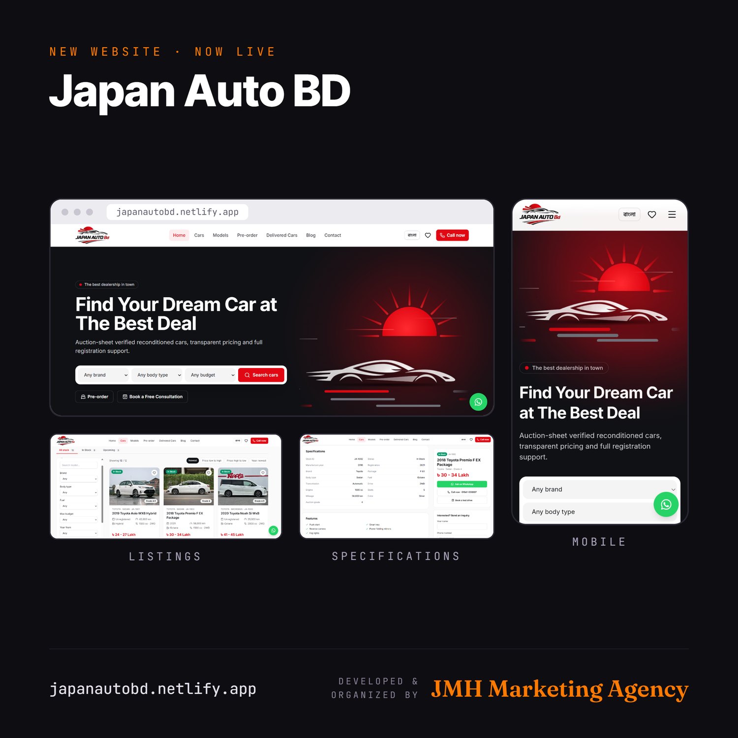 Japan Auto BD — Car Listing Website